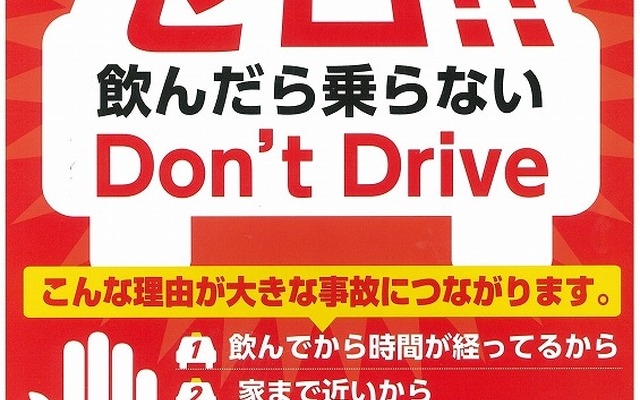 飲酒運転ゼロ！啓発ポスター