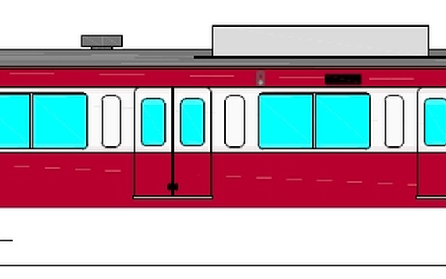7月19日から運転を開始する「RED LUCKY TRAIN」。9000系9003号編成を京急車に似せた赤白2色の塗装に変える。