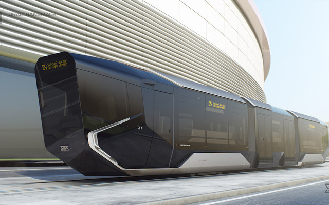 ロシアのメーカーが開発した新型路面電車「Russia One」。鉄道車両とは思えない斬新なデザインで話題を集めている