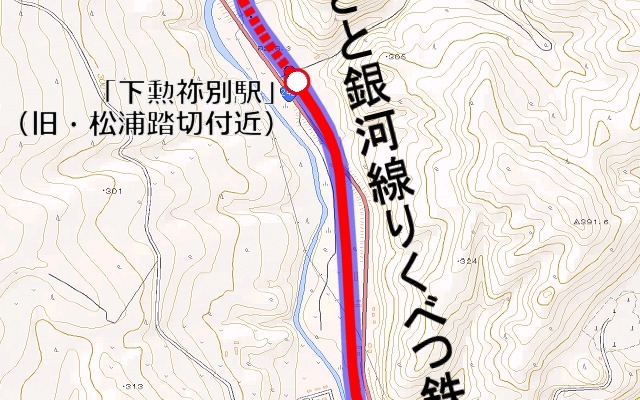 ふるさと銀河線りくべつ鉄道の位置。北海道ちほく高原鉄道ふるさと銀河線（2006年廃止）の陸別駅と同駅北見方の線路を活用した鉄道体験施設として運転・乗車体験を行っている。今年7・8月は陸別駅構外の乗車体験区間を北へ約1.2km延長（点線）する。