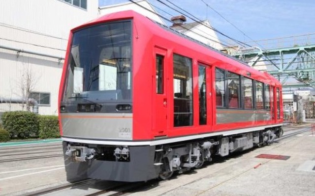 11月1日から営業運転を開始する箱根登山鉄道3000形の外観。10月4日に小田急クレジットカード会員限定の試乗会を行う。