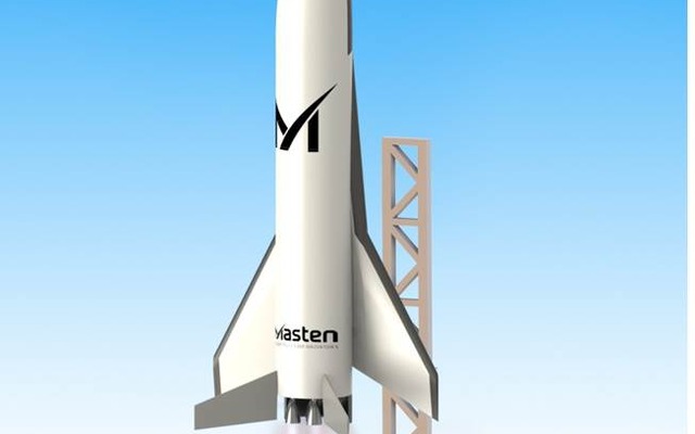 XS-1計画で衛星を打ち上げる垂直離着陸ロケットのイメージ。