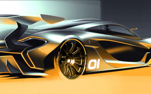 マクラーレンP1 GTRのデザインコンセプトカーの予告スケッチ