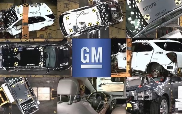 GMの米国ミシガン州ミルフォード・プルービング・グラウンドで行われる衝突テスト