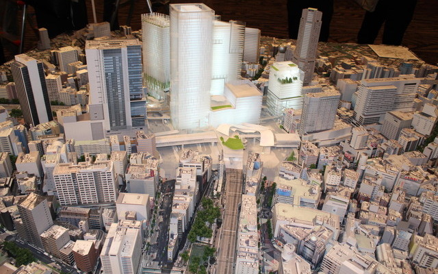 未来の渋谷駅周辺を1/250スケールにした模型