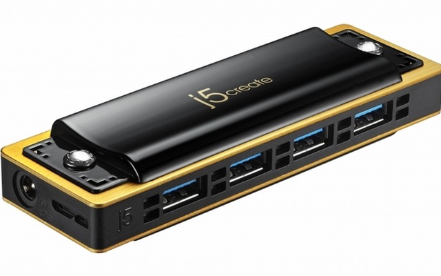 ハーモニカ型のUSBハブ「 JUH345BE」