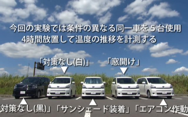 JAFユーザーテスト 炎天下における車内温度測定（動画キャプチャ）