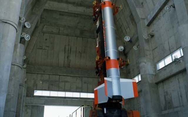 内之浦宇宙空間観測所で打ち上げ前の観測ロケットS-520