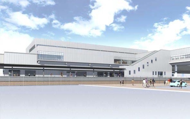 新函館北斗駅の完成予想図。現在の函館本線渡島大野駅に併設する形で設置される。