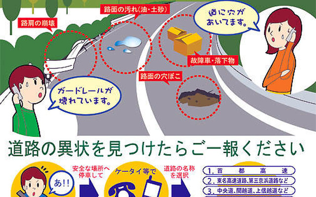 道路の異常、緊急通報ダイヤルが稼動開始