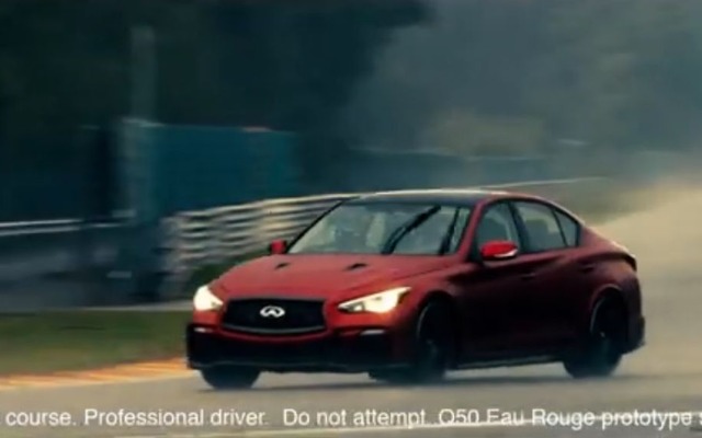 ベルギーのスパ・フランコルシャンを駆け抜けるインフィニティ Q50 オールージュ