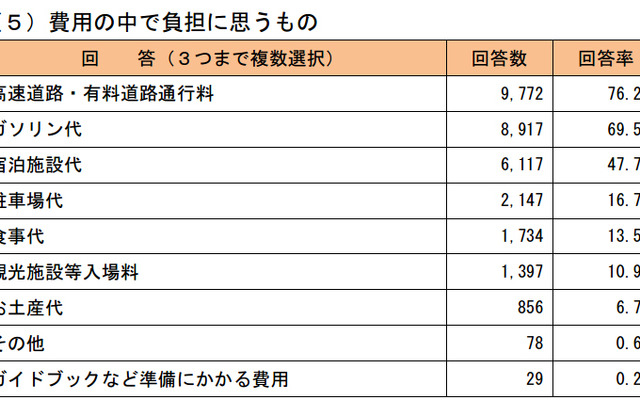 費用の中で負担に思うもの