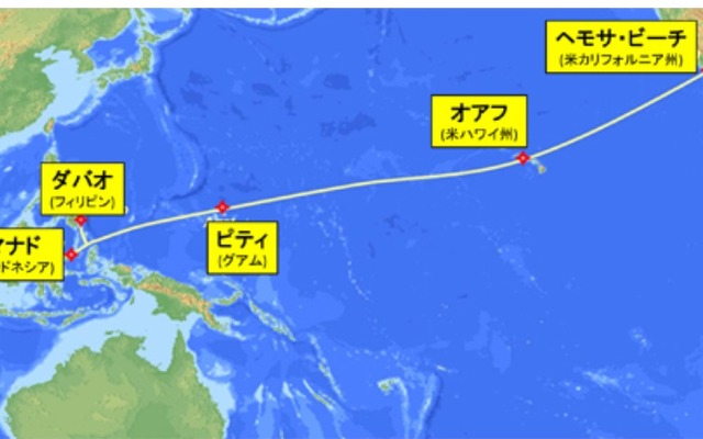 NECが受注した光海底ケーブル「SEA-US」の敷設マップ