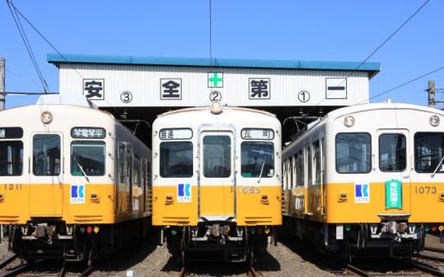 10月26日の「鉄道の日」見学会では、ことでん仏生山車両所とJR四国多度津工場を見学する。写真は仏生山車両所。