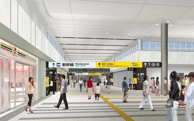 広島駅の新こ線橋のイメージ。11月2日から使用を開始する。