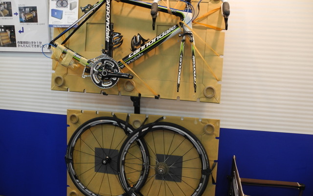 コスモ紙商事が10月から発売する自転車輸送ケース「バイク・サンド」