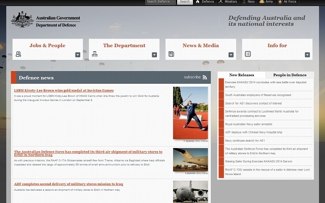 オーストラリア国防省サイト