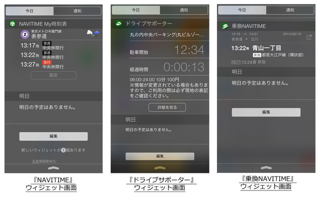 NAVITIME、ドライブサポーター、乗換NAVITIME