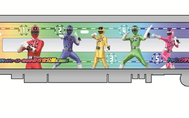 10月5日から運行を開始する「トッキュウジャー」ラッピング車。和歌山市方の先頭車のみ装飾が施される。