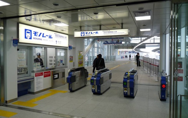 東京モノレール羽田空港線の羽田空港国際線ビル駅。このほどUQのWiMAX2＋が利用できるになった。