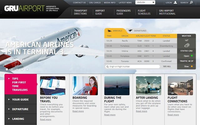 グアルーリョス国際空港公式ウェブサイト