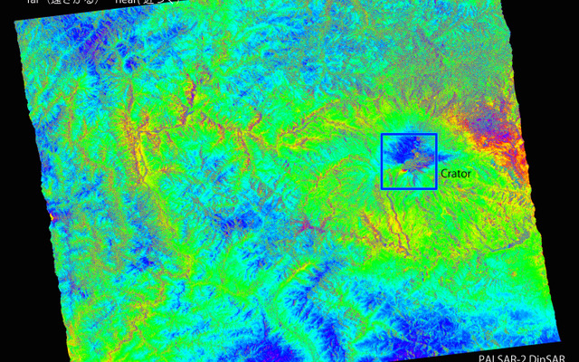 JAXA、御嶽山のインターフェロメトリによる観測結果を公表（出典：JAXA）