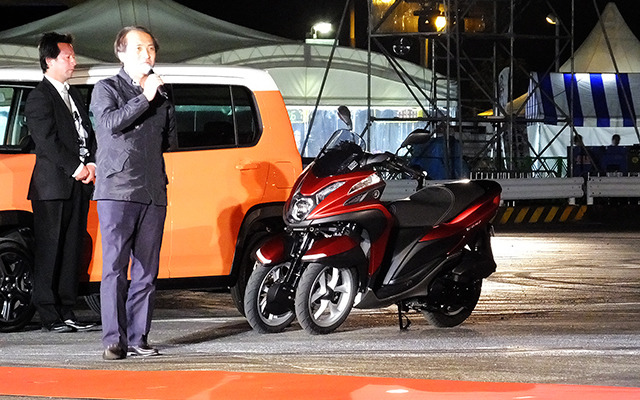 ヤマハ発動機の柳弘之社長は『トリシティ』で登場