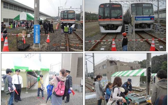前回の「東葉家族車両基地まつり」の様子。「子ども制服着用撮影」（左上）のほか車両の展示（右上）、運輸関係の展示（左下）、技術関係の展示（右下）などが行われた。今年は11月2日に開催される。