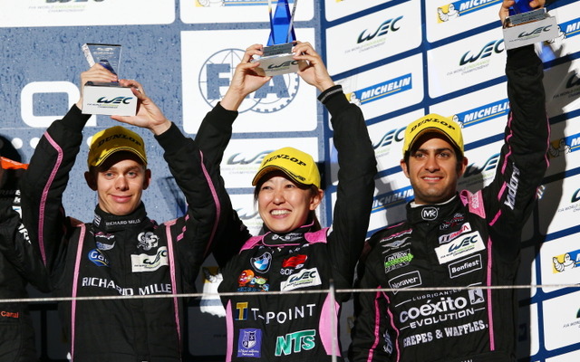 井原慶子（中央）らの#35 モーガン・ジャッドがLMP2クラス3位に。