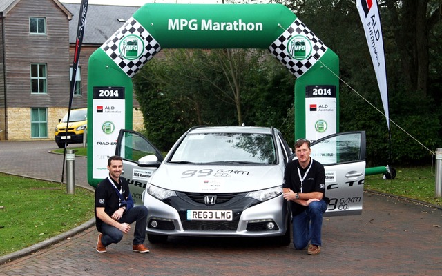 英国のMPGマラソン2014を制したホンダ シビックツアラー