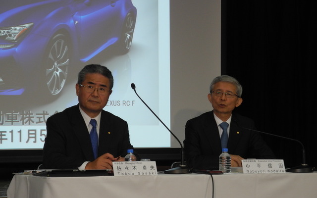 トヨタ自動車の2015年3月期第2四半期決算会見の様子