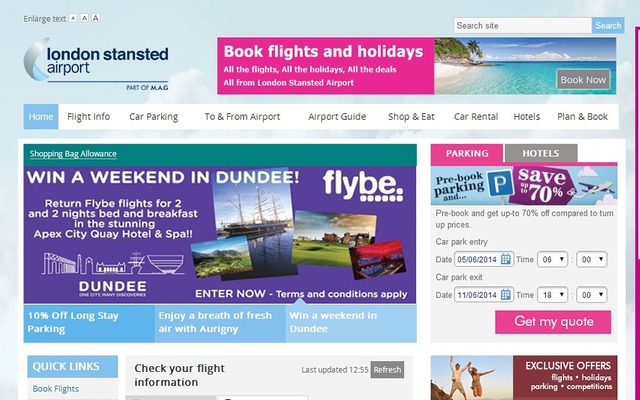 ロンドン・スタンステッド空港公式ウェブサイト