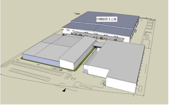 安川電機、大型ロボットを生産する中間新3工場の完成予想図