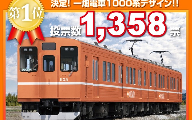 一畑電車は、新たに導入する1000系電車のデザイン投票結果を発表。3案のうちから最多得票の「A案」に決定した
