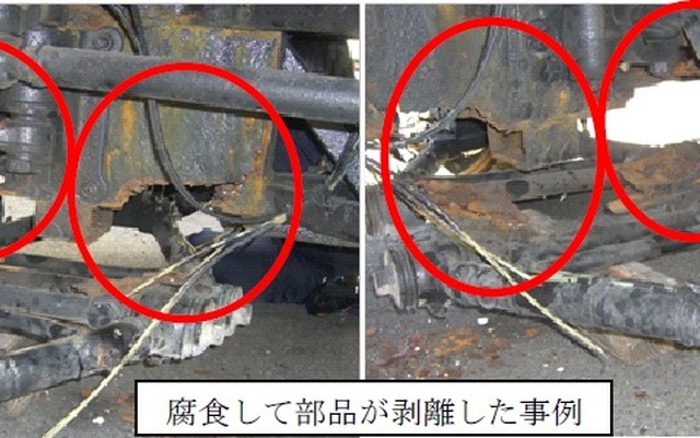 車体・車枠が腐食しているケース