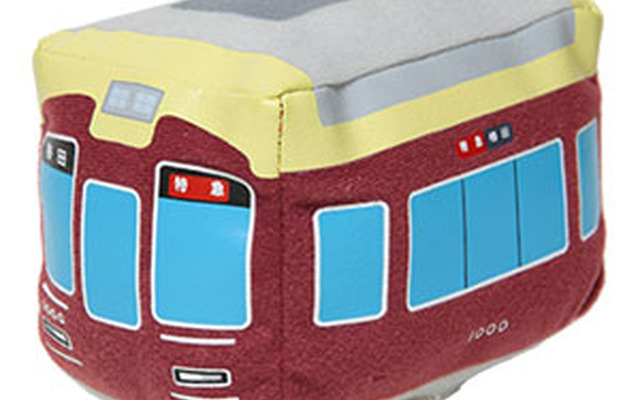 合同電車グッズ販売会で発売される阪急の「とことこ阪急電車新1000系」。ぜんまいで動く。