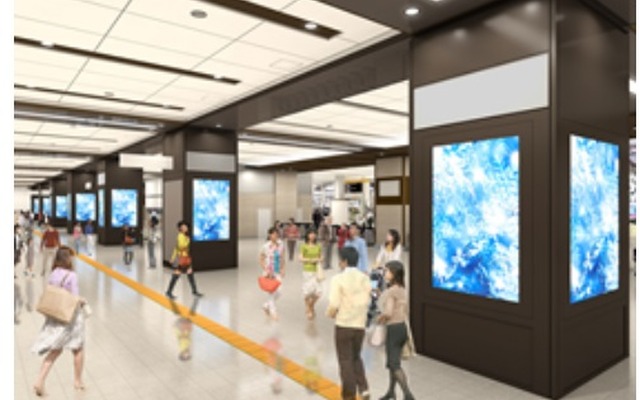「4K・3階コンコース」設置後イメージ（梅田駅3階改札外）