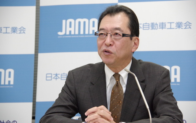 日本自動車工業会の池史彦会長（22日）