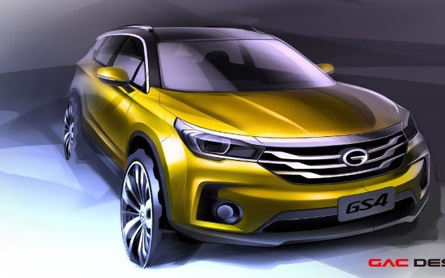 広州汽車のGS4の予告スケッチ