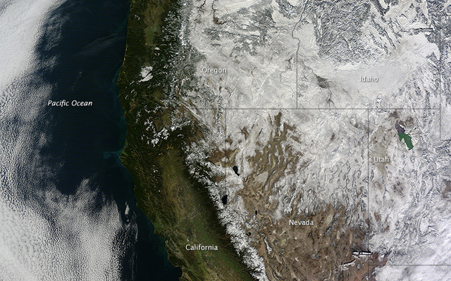 NASA、米西部の観測画像を公開…元日のグランドキャニオンは降雪を記録