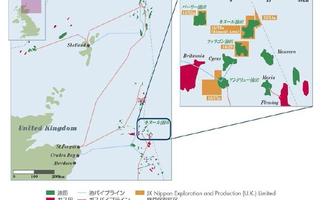 JX開発が原油の生産を開始したキヌール油田の鉱区位置図