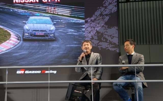 東京オートサロンのトヨタブースに日産『GT-R』の開発責任者である田村宏志氏がサプライズ出演