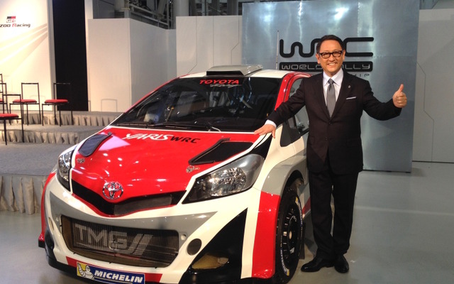 トヨタ自動車 豊田章男社長とヤリス WRC