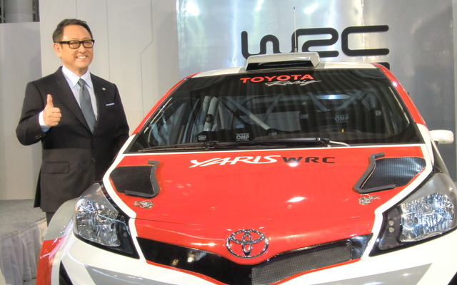 17年からのWRC参戦を表明したトヨタの豊田章男社長。