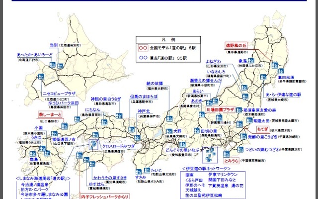 重点的に整備する「道の駅」