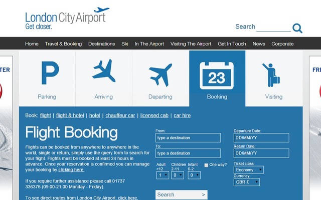 ロンドン・シティ空港公式ウェブサイト