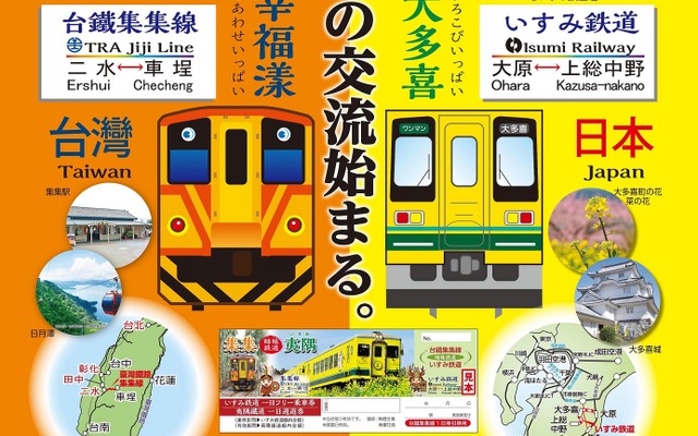 集集線・いすみ線のフリー切符相互交流の案内。2月11日から開始する。