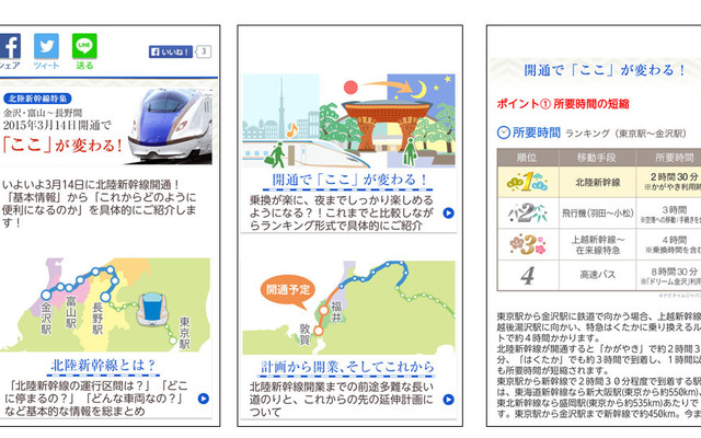 乗換NAVITIME・北陸新幹線特集