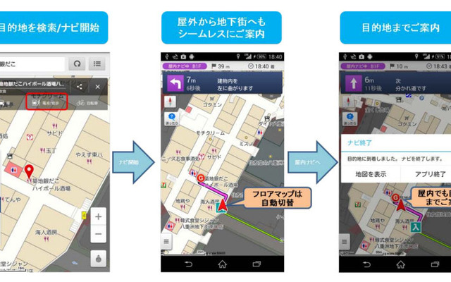 地図アプリ・屋内ナビゲーション利用時のイメージ