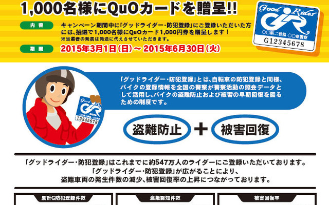 グッドライダー・防犯登録推進キャンペーン